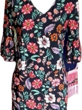 Laundry By Shelli Segal Floral V-Neck Dress Womens 10
